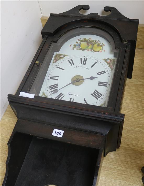 N. Edgecombe of Bristol. A hooded thirty hour wall clock, height 97cm